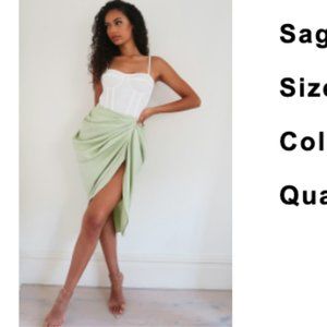 Pretty Little Thing Sage Ruches Side Midi Skirt
